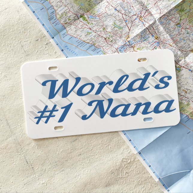 Nana sea blue text  license plate (In Situ)