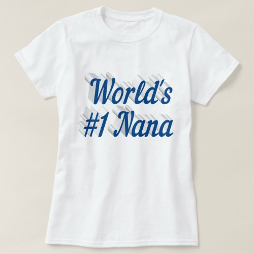 Nana sea blue text Mothers Day T_Shirt