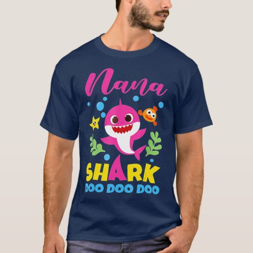 Nana Shark Gift Cute Baby Shark Family Matching TS T_Shirt