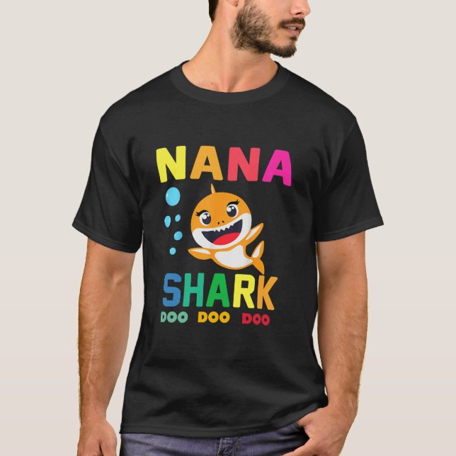 Nana Shark Shirt Nana Shark Lover Family Mother's  (Front)