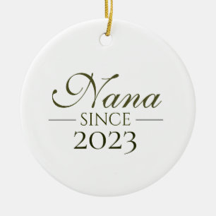 Nana Since Personalized Year Minimal Family Design Ceramic Ornament