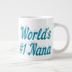 Nana sky blue half text Mothers Day Giant Coffee Mug