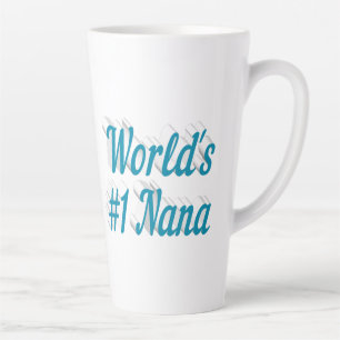 Nana sky blue text latte mug