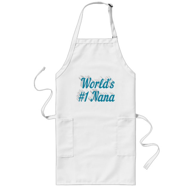 Nana sky blue text Mothers Day Long Apron (Front)