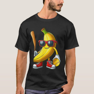 Nana Sungles Playing Softll Funny Fruit Sport Play T-Shirt