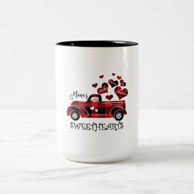 Nana Sweethearts Truck Mike Vivian Lily Christian Two-Tone Coffee Mug (Center)