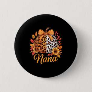 Nana Thanksgiving Leopard Pumpkin Sunflower Coquet Button