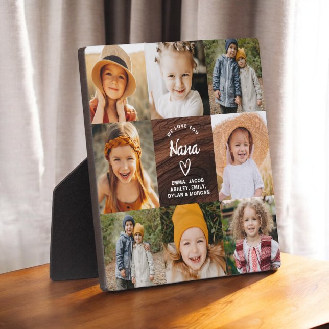 Nana We Love You Hearts Wood Photo Collage Plaque (Creator Uploaded)