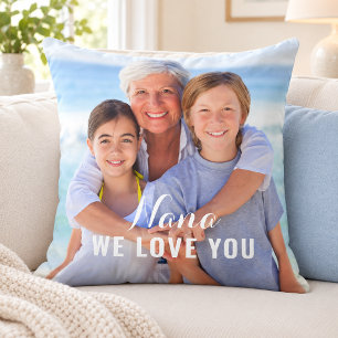 Nana We Love You Photo Keepsake Throw Pillow