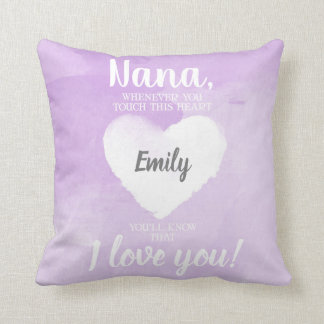 NANA Whenever You Touch This Heart Purple Throw Pillow