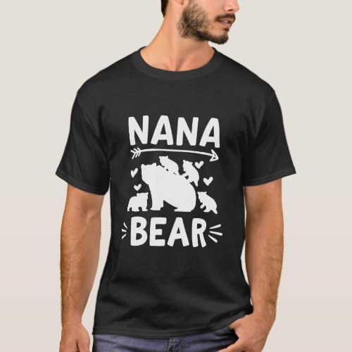 Nana With 4 Bear Cubs Grandmother Gifts Nana Gift T_Shirt