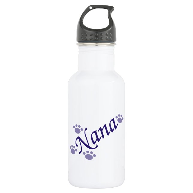Nana With Paws Water Bottle (Front)