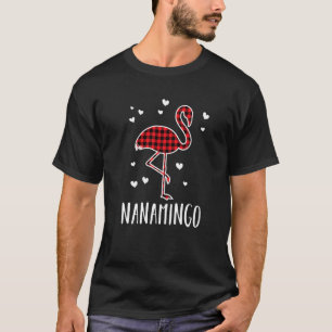 Nanamingo Buffalo Plaid Flamingo Matching Christma T-Shirt