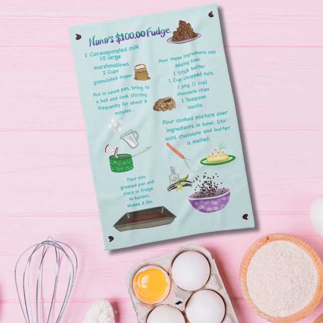 Nana's $100 Fudge Recipe Kitchen Towels (Creator Uploaded)