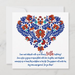 Nana's 80th Birthday / Hungarian Rustic Matyo Invitation