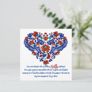 Nana's 80th Birthday / Hungarian Rustic Matyo  Save The Date