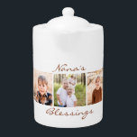 Nana's Blessings Multi-Photo Collage Teapot<br><div class="desc">Custom Multi-Photo Collage Teapot.  Nana Gift.  5 Photos.  Nana's Blessings.</div>