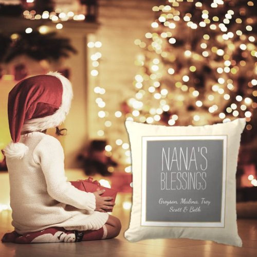 Nanas blessings with grandkids names pillow