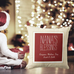 Nana's blessings with grandkids names pillow