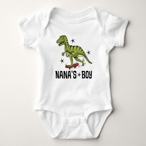 Nanas Boy Dinosaur Grandson Baby Bodysuit