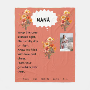 Nana's Cozy Wrap Fleece Blanket