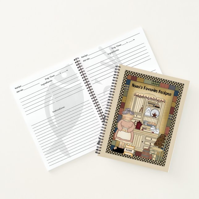 Nana's Favorite recipes add text notebook (Inside)