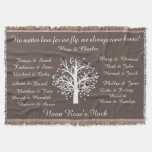 Nana&#39;s Flock, Keepsake Family Tree, Personalized Throw Blanket at Zazzle
