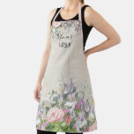 Nanas Garden Painted Floral Blush Purple Butterfly Apron at Zazzle