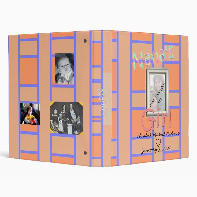 Nana's Girl Photo Album 3 Ring Binder (Background)