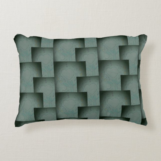 Nana's Hearts  (Black & Gray) Accent Pillow (Front)