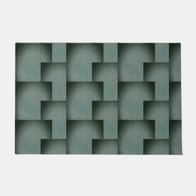 Nana's Hearts  (Black & Gray) Doormat (Front)