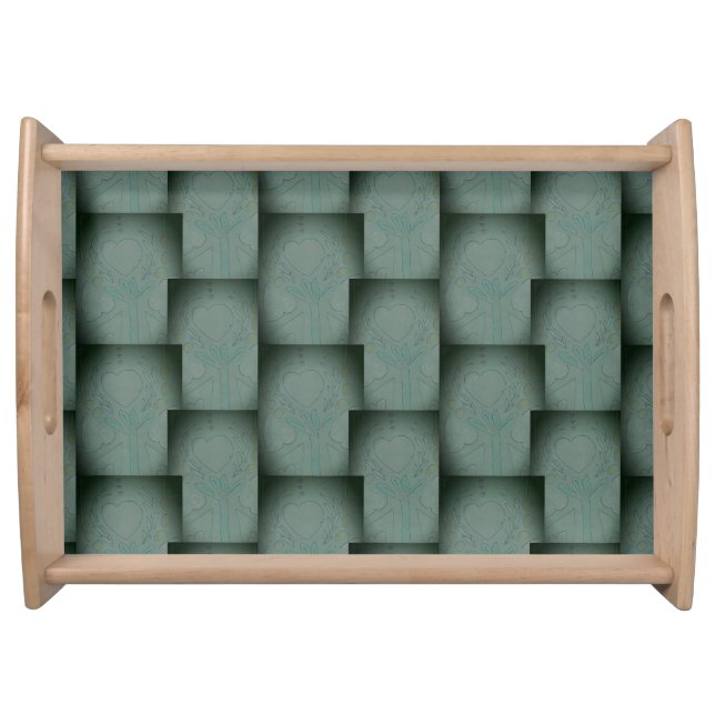 Nana's Hearts  (Black & Gray) Serving Tray (Front)