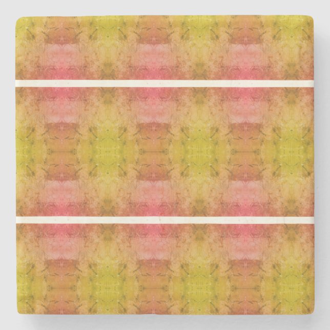 Nana's Hearts  (Pink & Yellow)  Stone Coaster (Front)