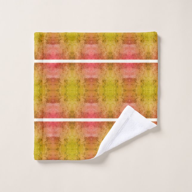 Nana's Hearts  (Pink & Yellow with Stripe)  Wash Cloth (Wash Cloth)