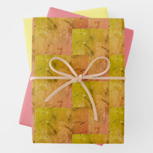 Nana's Hearts (Pink & Yellow) Wrapping Paper Sheets