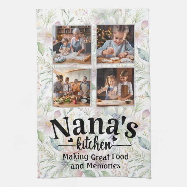 Nana's kitchen custom photos towel (Vertical)