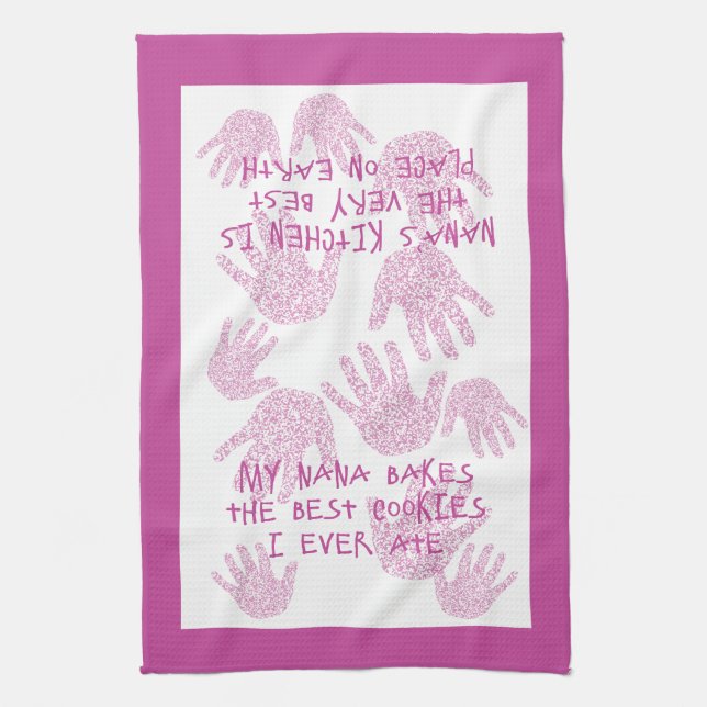 Nana's kitchen Orchid Purple Grandmother gift Kitchen Towel (Vertical)