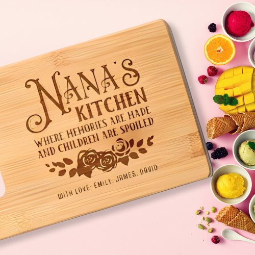 Nanas Kitchen Personalized Name Mothers Day Cutting Board