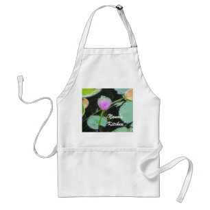 Nanas Kitchen Pretty Pink Water Lily Photo Flower Adult Apron