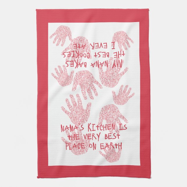Nana's kitchen Red  Grandmother gift Kitchen Towel (Vertical)
