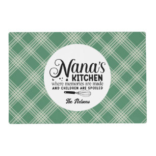 Nana's Kitchen Where Memories Are Made Custom Name Placemat