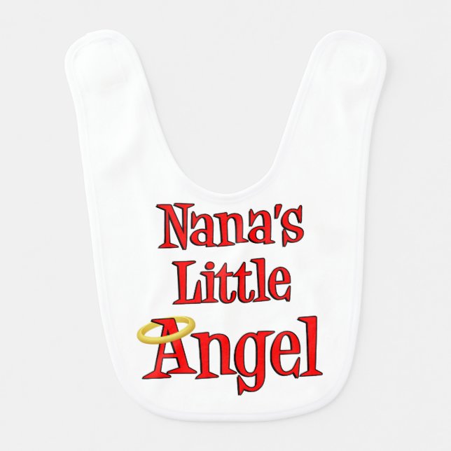 Nana's Little Angel Cute Grandchild Baby Bib (Front)