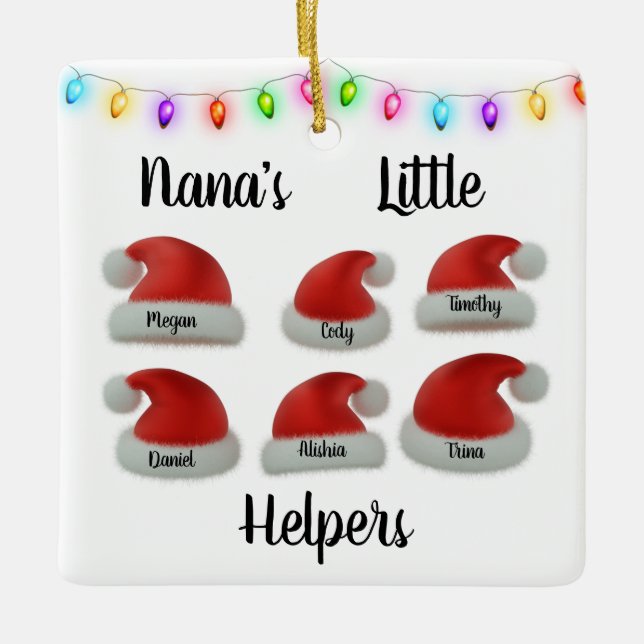 Nana's Little Helpers Ceramic Ornament (Front)