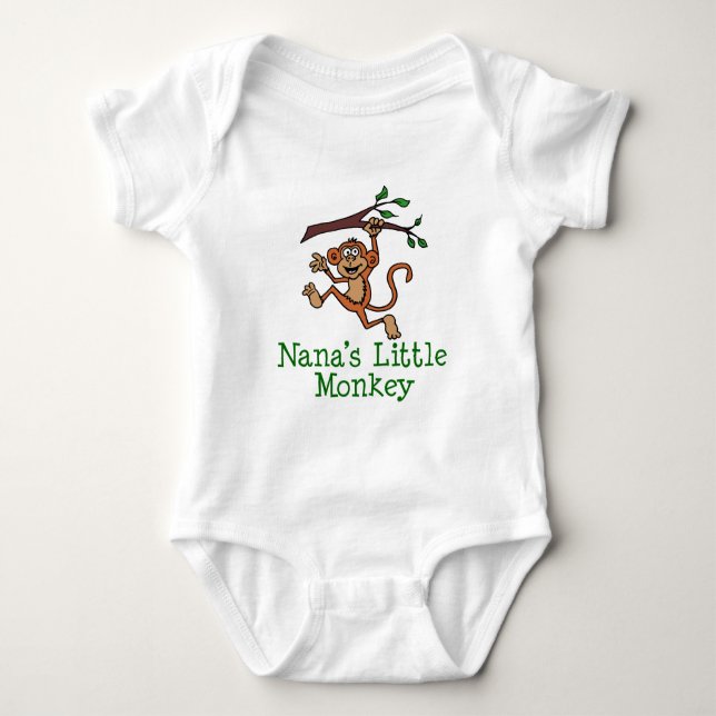 Nana's Little Monkey Baby Bodysuit (Front)