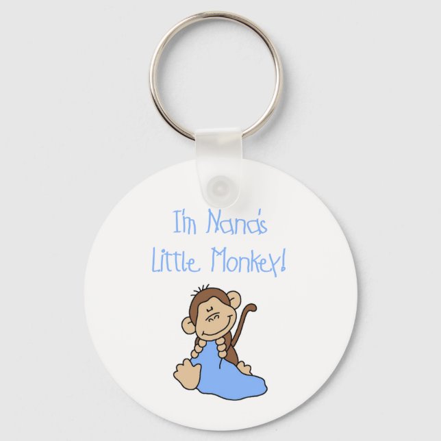 Nana's Little Monkey - Blue Tshirts and Gifts Keychain (Front)