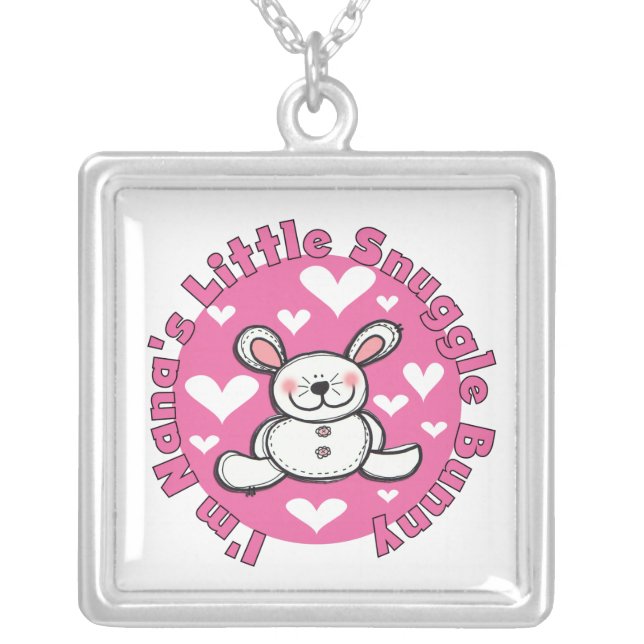 Nana's Little Snuggle Bunny Silver Plated Necklace (Front)