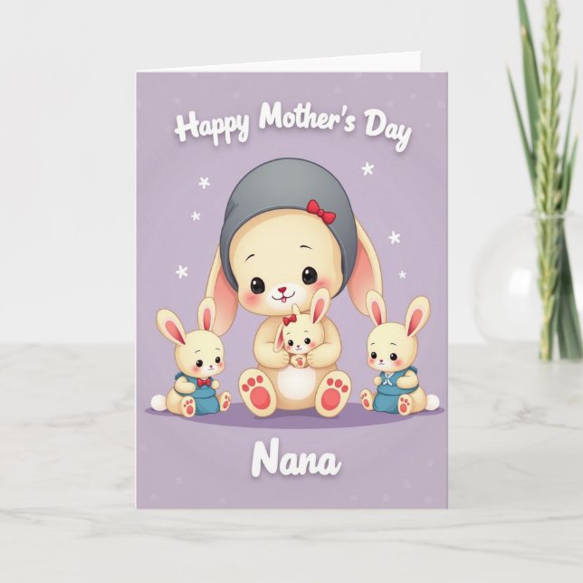 Nanas Loving Day Bunny Card (Front)