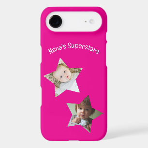 Nana's Superstars Personalized Two Photo Text iPhone 17 Air Case