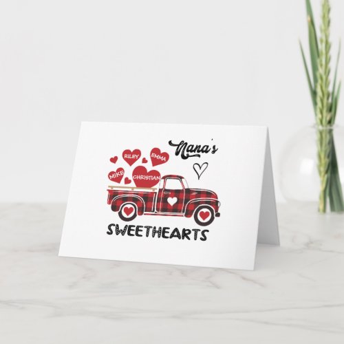 Nanas Sweethearts Truck Personalized Grandma Card