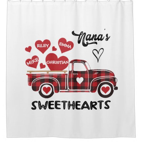 Nanas Sweethearts Truck Personalized Grandma Shower Curtain